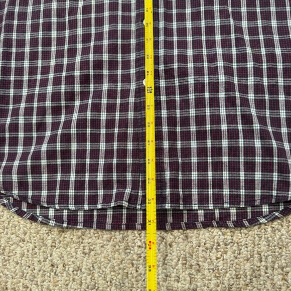 Tommy Jeans Mens XL‎ Shirt Red White Blue Button Front LS Denim Accent Hilfiger - Picture 2 of 9